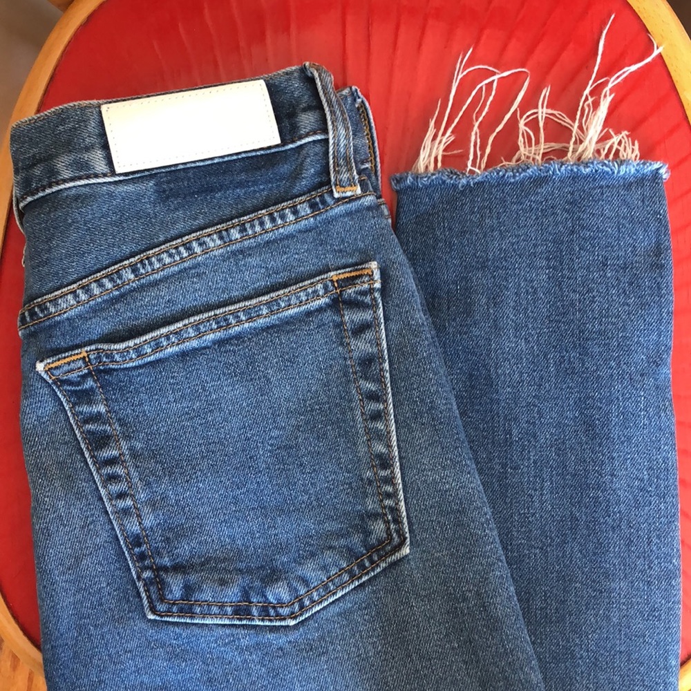 COPY - RE/DONE High Rise Ankle Crop Jeans - Picture 1 of 15